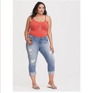 torrid Jeans - Cropped Boyfriend Jean-Distressed Light Wash torrid Jeans - Cropped Boyfriend Jean-Distressed Light Wash